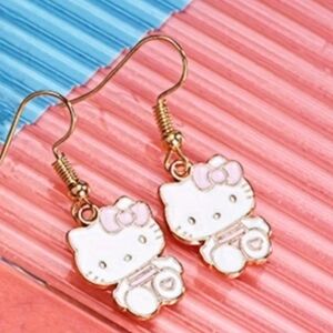 Hello Kitty Pink and White Dangle Earrings- NEW!